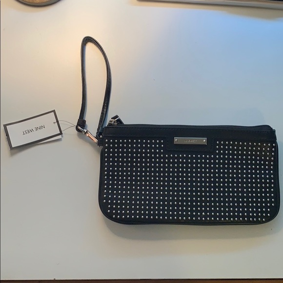 Black Nine West studded clutch. - Picture 1 of 3